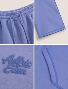 SUDADERO de algodón 100%, conjunto ligero con capucha, cierre de cordón, invierno, ecológico, lavado a la piedra, estampado de diamantes de imitación adornados - Product Image 6