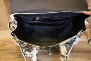 Western Style Cowhide Leather Tote Bag with <b>Fur</b> Handmade Womens Shoulder Purse - Product Image 4