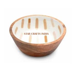 Vente en gros d'ustensiles de cuisine multifonctions en forme d'ananas bol de service à salade en bois et émail disponible chez SCI - Product Image 4