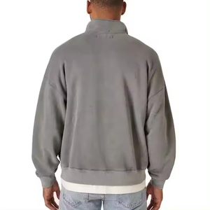 Haute qualité hommes quart Zip cou col montant sweat Sport Y2K fermeture éclair demi fermeture éclair pull à capuche sweat hommes - Product Image 6