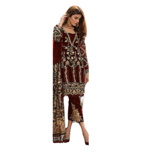 Ensemble pakistanais pour femmes de haute qualité, nouvelle mode, design patchwork brodé lourd, salwar kameez dupatta avec style punjabi - Product Image 5