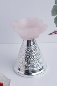 ที่ใส่เทียนทีไลท์ทองเหลืองหินธรรมชาติสีเงินสุดหรู - Product Image 5