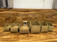 Meilleur Prix – Panier en Paille de Seagrass Fabriqué au Vietnam, Écologique, Respirant, Léger, Durable, avec Couvercle, Esthétique, pour Ameublement