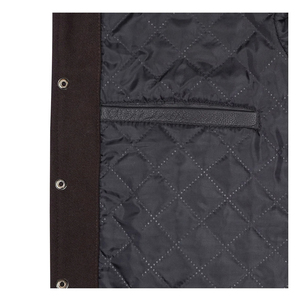 Vestes universitaires noires de luxe personnalisées pour hommes avec manches en cuir Veste universitaire Letterman pour hommes Vente en gros Veste de baseball simple - Product Image 4