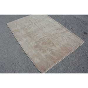 Alfombra de 4.6x6.4 pies, Alfombra Turca Vintage, Alfombra de Lana Marrón - Product Image 4