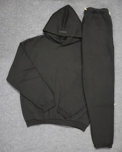 Conjunto de Sudadera con Capucha y Pantalones Deportivos Extra Grandes de Color Sólido Personalizado, Estilo Hip Hop, Ropa Deportiva Informal de Invierno para Hombre - Product Image 1