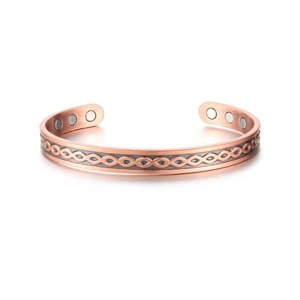 Antique Design Eco-Friendly Vintage <b>Copper</b> Bracelet for Women & <b>Men</b> Ultra Strength Magnetic Cuff Bracelets Fashion Jewelry - Product Image 2