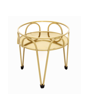 Decorative metal plant <b>stand</b> designed for indoor and outdoor use made from strong durable <b>iron</b> material with smooth gold finish - Product Image 6