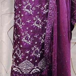 Designer moderne non cousu brodé à la main beaux costumes de qualité supérieure mode indienne traditionnelle Salwar Kameez - Product Image 2