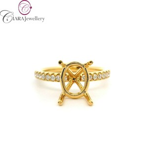 Usine directe 18K Au750 blanc/jaune/or Rose bague de fiançailles 9.5x7.5MM diamant naturel forme ovale centre fête de mariage - Product Image 1