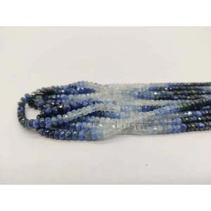 Perles Rondelles Facettées Ombrées en Saphir Bleu 4-5mm Naturelles Taille Brillante Polies pour la Fabrication de Bijoux - Product Image 4