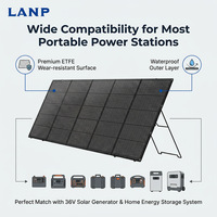 Panneau solaire pliable haute efficacité 500W, durable, portable, étanche IP67, avec support réglable, produits d'énergie solaire hors réseau