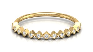 แหวนเพชรเหลี่ยมเพชรพลอยธรรมชาติ 14k สีเหลืองทอง 13 Lab ปลูกแหวนเพชรพลอย IGI ได้รับการรับรองเพชรตัดกลมแหวนหมั้นทองคําแท้ - Product Image 2