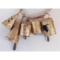 Campanaccio Multi-formato in metallo con finitura rustica di vendita calda a forma di tazza campane di mucca in ferro fatte a mano di alta qualità per cavallo cammello pecora gatto