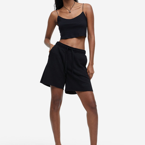 Pantalon de Yoga d'été de haute qualité en cours d'exécution athlétique entraînement de gymnastique courte longueur haute en gros respirant extensible Logo bouton de ceinture - Product Image 5