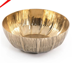 Diseño de hoja de cuenco de tuerca chapado en oro de alta calidad para servir comida - Product Image 2