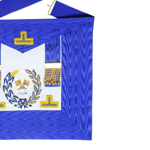 Fabrication directe d'usine, conception personnalisée, insignes maçonniques brodés en cuir/ ruban, tablier d'officier déguisé, paillettes, badge cousu à la main - Product Image 3