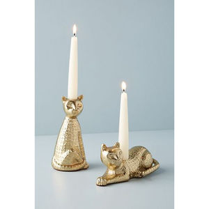 Vajilla para el hogar, soporte para velas, diseño elegante, portavelas decorativo de gato dorado de Royal Home Collection Supplies - Product Image 2