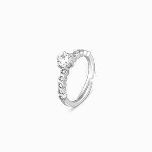 Bague en argent avec breloque et diamant - Product Image 2