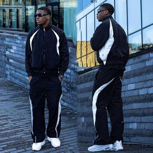 Vêtements de sport personnalisés de haute qualité pour hommes survêtement en nylon zippé coupe-vent en polyester 100% coton pour le jogging d'entraînement - Product Image 3