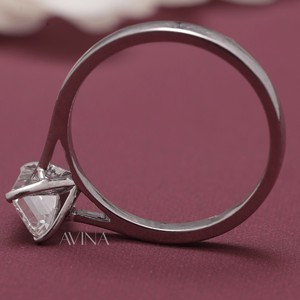 IGI Certified Emerald Cut Diamond Solitaire <b>Ring</b> in 14KT Yellow / Rose & White Gold - Product Image 6