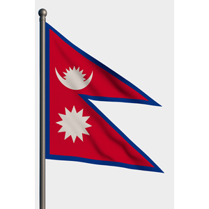 Drapeau d'extérieur personnalisé du Népal 3x5 pieds avec mât en aluminium, impression numérique, graphique en soie polyester, affichage automobile personnalisé en plastique - Product Image 1