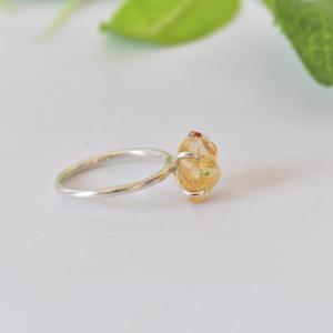 แหวนพลอยซิทรีนสีเงินสเตอร์ลิงสำหรับเด็กผู้หญิงขนาด6สำหรับเป็นของขวัญปีใหม่วง925 - Product Image 4