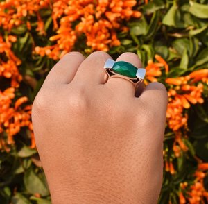 925 Sterling Silver Handmade Half Bezel Setting <b>Cushion</b> Cut Green Onyx Women's Fine Jewelry <b>Ring</b> Factory Direct for Parties - Product Image 6
