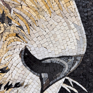 Mosaico in Marmo con Effetto Acqua, Murale Artistico di Lusso con Design Leopardato, Rivestimento Murale in Pietra Assemblato a Mano per Arredamento d'Interni di Alta Gamma - Product Image 4
