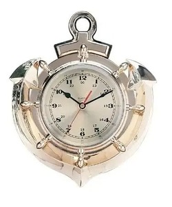 Horloge murale nautique Vintage Maritime Brass Ship Wheel Design Home Decor - Product Image 1