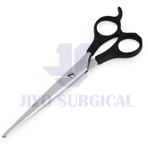 Economical Barber Scissor 7" Razor <b>Edge</b> With Black <b>Plastic</b> Handle, Satin Finished - Product Image 5