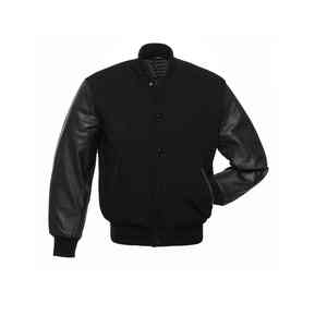 Veste en molleton de style universitaire pour homme, dernière tendance 2025, avec fermeture éclair, rembourrage en coton, respirante, en cuir de vache véritable - Product Image 2