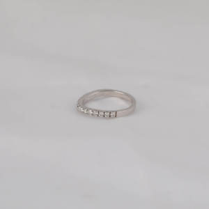 Women's 14 KT Solid White Gold Lab Grown Diamond Wedding Band with 0.7 CT Tiny Round Cut Fashionable Jewelry - Product Image 2