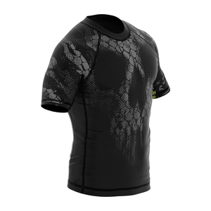 Camisas de gimnasia de compresión de media manga para hombres BJJ MMA Rash Guards con diseño sublimado de logotipo personalizado e impresión personalizada - Product Image 5