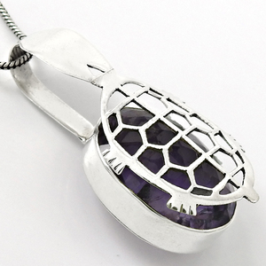 New Arrival Wholesale Personalized Jewelry 925 Sterling Silver Natural <b>Purple</b> Amethyst Gemstone Oval Shape Unique Design Pendant - Product Image 1