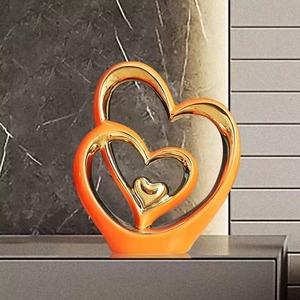 Ornement en porcelaine en forme de coeur en céramique créative avec placage à l'or Offre Spéciale autre décoration de la maison - Product Image 3