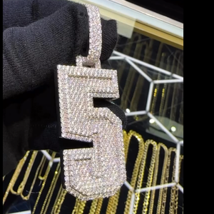 High Quality Custom S925 Silver <b>Necklace</b> with Ice Out VVS Moissanite Diamonds Hip Hop Pendant <b>for</b> <b>Men</b> <b>Gold</b> Plated Cuban Chain - Product Image 1