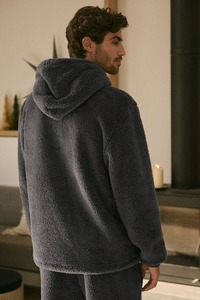 Prix de gros stock prêt pull hiver unisexe femmes hommes polaire tissu polaire à capuche - Product Image 4