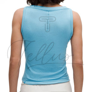 Best Quality Custom Design Women's Streetwear Tank <b>Tops</b> with Hole Detail 100% Cotton Custom Logo - Product Image 6