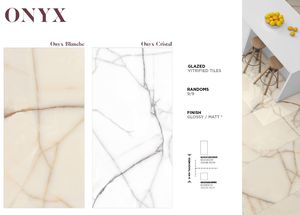 Carreaux en porcelaine émaillée moderne au design italien Onyx Blanche antidérapante pour villas, centres commerciaux, écoles - Product Image 2