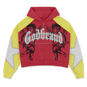 Sudadera con Capucha y Cremallera, Estilo Vintage, Lavado Ácido, 500 Gsm, Diseño Desgastado, Talla Grande, Venta al Por Mayor - Product Image 3
