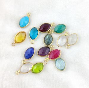 Pierre de lune arc-en-ciel en forme de Marquise, Vermeil à facettes en argent Sterling 925, pendentif de lunette Marquise, breloques de pierre de naissance - Product Image 3