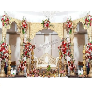 Escenario abierto para fiesta de boda con tema de Mughal, escenario canadiense para fiesta de aniversario de boda, escenario de Evento de boda lujoso - Product Image 1