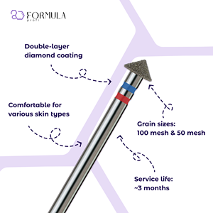 ดอกสว่านเจียรเล็บเพชรสีน้ำเงิน+แดงขนาด 5.0 มม. รุ่น Unique สำหรับความงามและการดูแลส่วนบุคคล เครื่องมือทำเล็บมืออาชีพ - Product Image 2