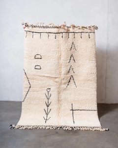 Haute Qualité Authentique Marocain Beni Ourain Tapis Designer À La Main Azilal Tapis Berbère Géométrique Dropship Disponible - Product Image 5