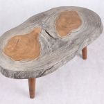 Table basse en teck massif, écologique, artisanale, en bois biologique, design moderne, pour l'extérieur et la salle à manger, SOLOBEAT - Product Image 4