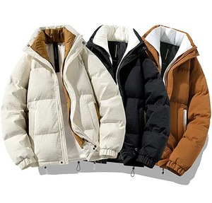 2025 Men's Custom High Street Embroidery Loose Cotton-<b>Padded</b> <b>Waterproof</b> Breathable Puffer <b>Jacket</b> Logo Autumn Winter Outdoor - Product Image 1