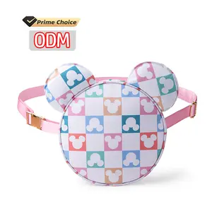 custom mouse shape head Nylon print fanny Children Waist Purse For Girls bum bag kids fanny pack kid custom design kids belt bag