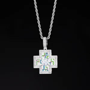 Colgante de Aleación Chapado en Oro para Hombre, Estilo Hip Hop, con Circonitas, Diseño Moderno y Personalizado - Product Image 1