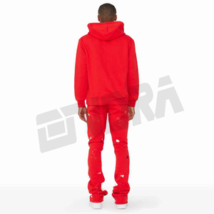 Nueva colección de hombres Rockstar Hoodies algodón polar desgastado bordado ácido lavado Flare pantalones de chándal Casual Streetwear - Product Image 5